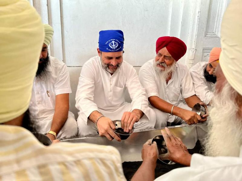 Rahul Gandhi Performs Sewa by Washing Utensils at Golden Temple