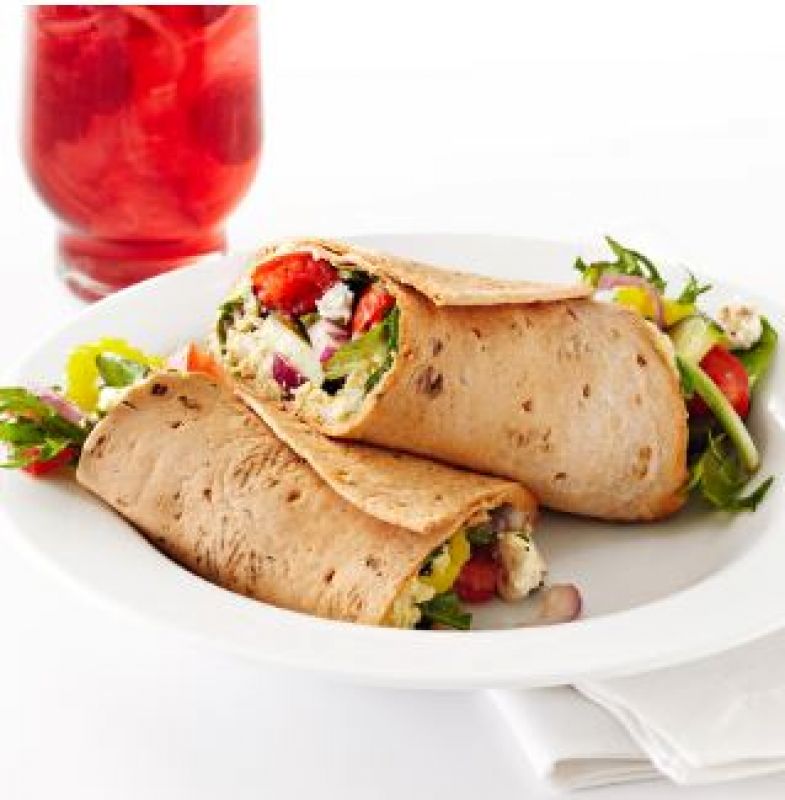 Veggie Hummus Wrap: It includes healthy dip and wrap with lots of nutritious vegetables. 
