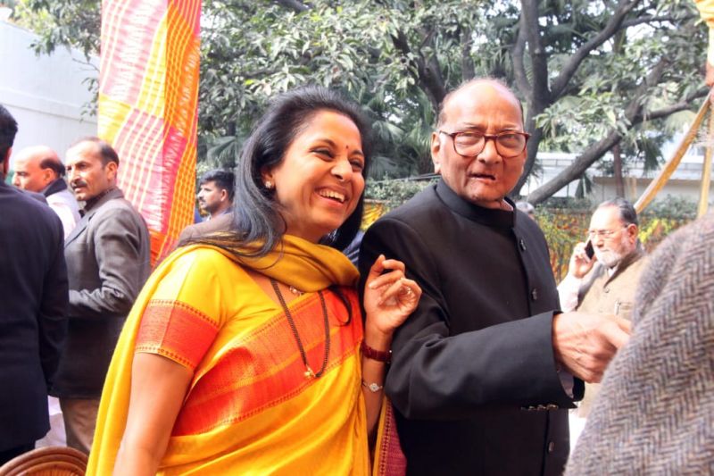 Sharad Pawar with his daughter
