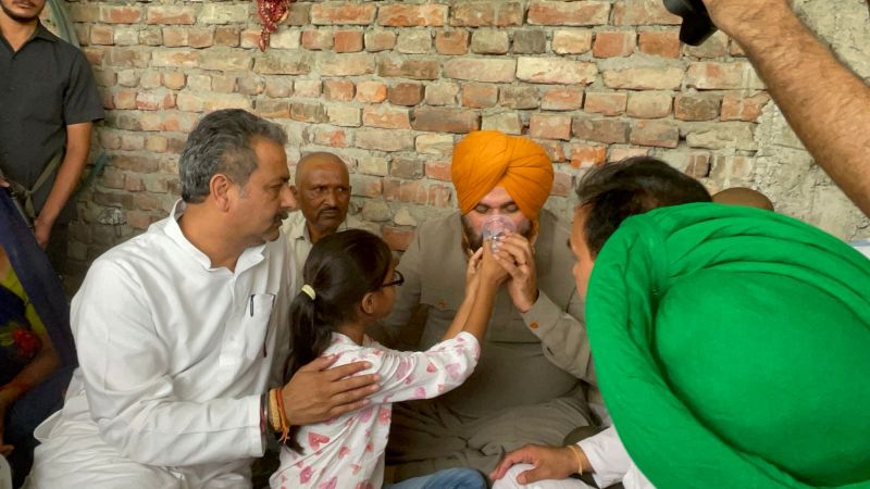 Navjot Singh Sidhu broke his fast today