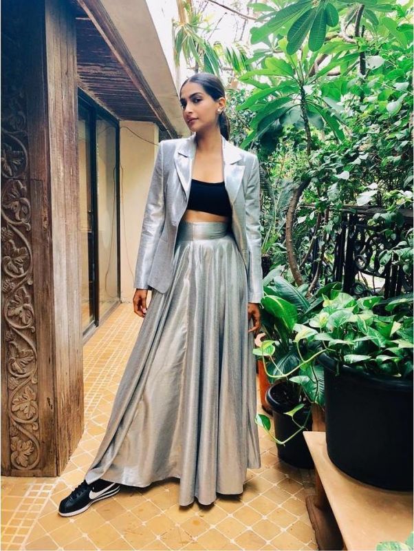 Sonam Kapoor Look Stylish in Silver Outfit