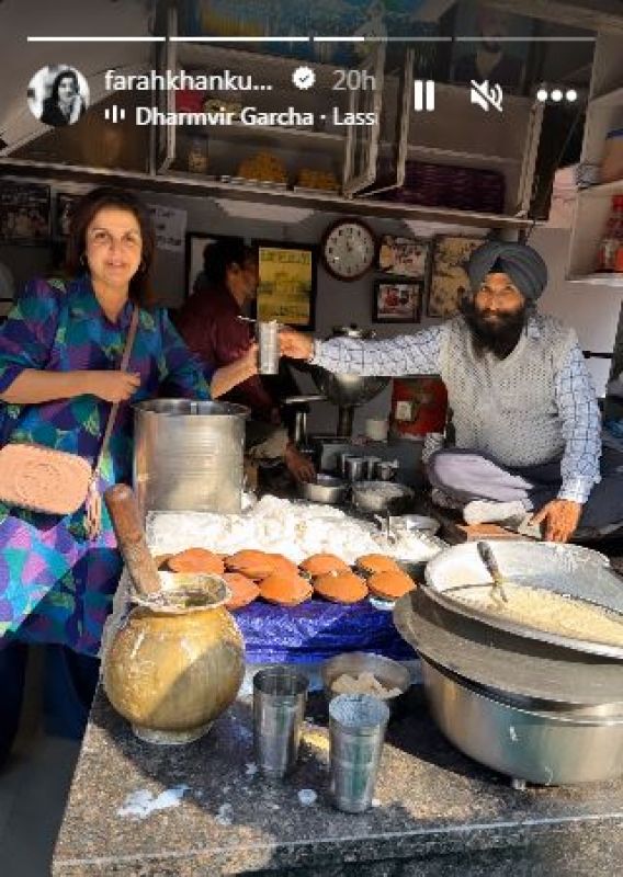 IN Pics: Farah Khan Indulges in Amritsar's Culinary Delights: Savors Chole Bhature, Lassi, and More 