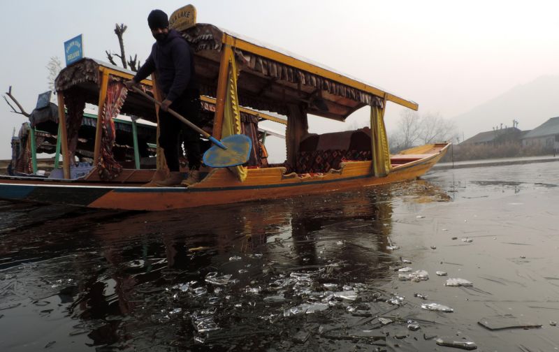Dal Lake Freezes Over as Kashmir Grapples with Bone-Chilling Cold