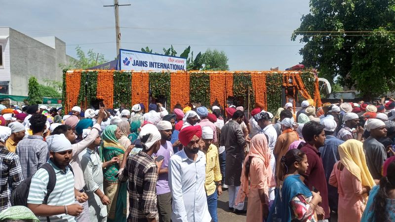 Devotees Celebrate Aagman Purab of Baba Sheikh Farid Ji. Nagar Kirtan was taken out from Gurdwara Tilla Baba Farid Ji, Faridkot
