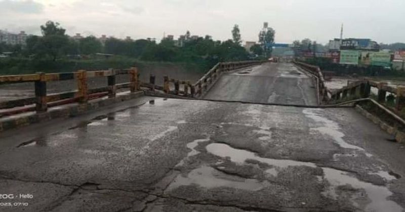 Bridge Collapsed at Pinjore-Baddi Highway due to Heavy Rains in Himachal Pradesh