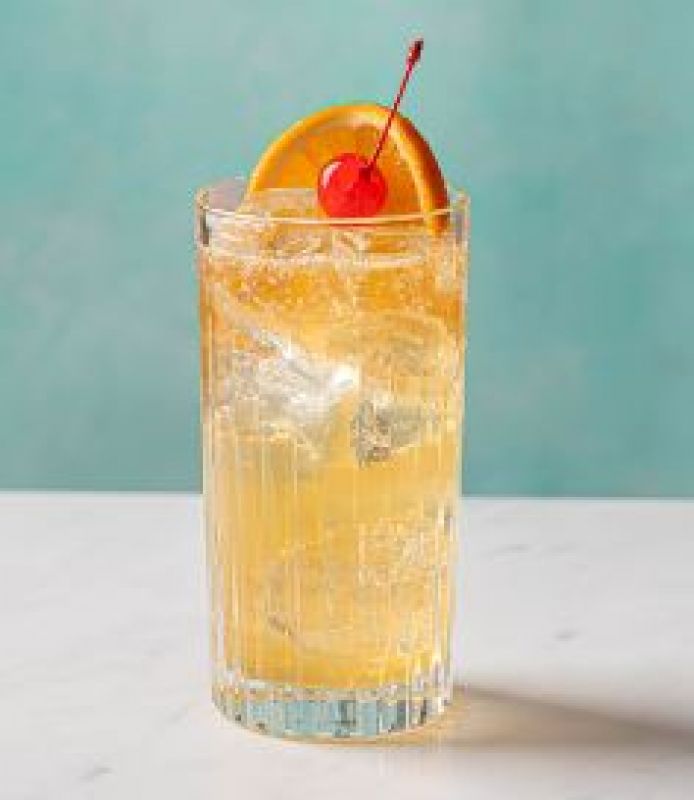 John Collins cocktail: It Mixes in club soda, simple syrup, and lemon juice for perfect taste.
