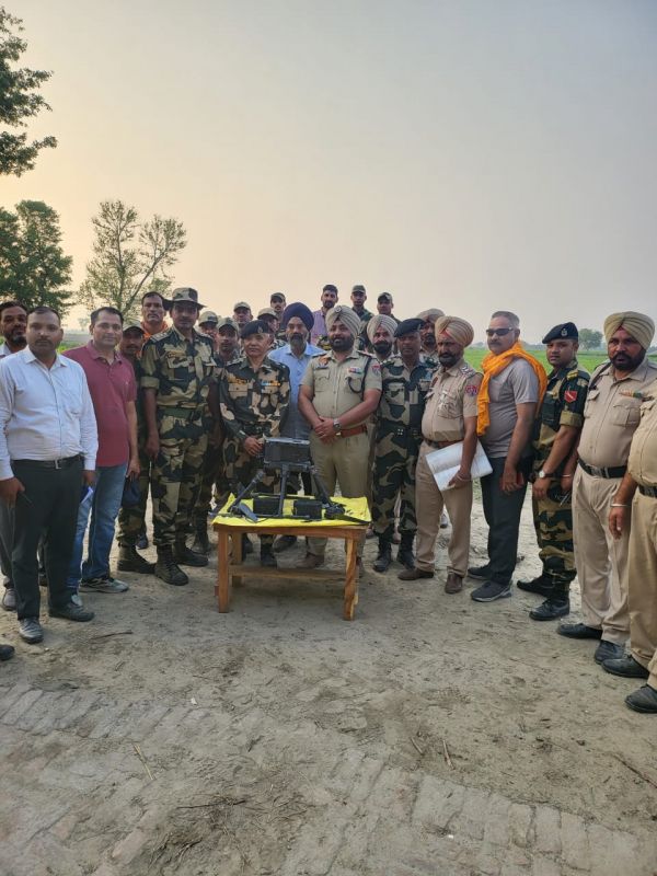 BSF Recovered Drone from Pakistan which fell in the fields of village Rajoke due to technical fault, Search Operation Continues in the Area
