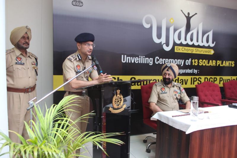 DGP Gaurav Yadav Inaugurates 120 kw Capacity Solar Power Plants in 13 Police Stations of Ludhiana 
