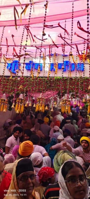 Adorned Glory: Gurdwara Kandh Sahib, Batala Shines Bright on Sri Guru Nanak Dev Ji's Wedding Anniversary. Sangat Gathers in Reverence, Celebrating the Sacred Union of Sri Guru Nanak Dev Ji