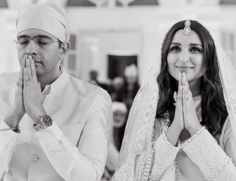 Parineeti Chopra, Raghav Chaddha Seek the Blessings at the Gurudwara on their Engagement ceremony, Akal Takht Sahib Jathedar  Giani Harpreet Singh also attended the ceremony and blessed the couple 
