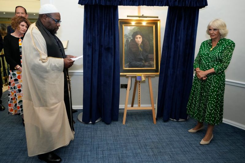 Queen Camilla Unveils Indian-Origin WWII Spy Noor Inayat Khan's Portrait at the Royal Air Force Club in London
