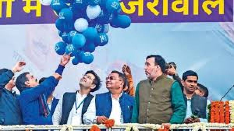 Celebration of Arvind Kejriwal's victory