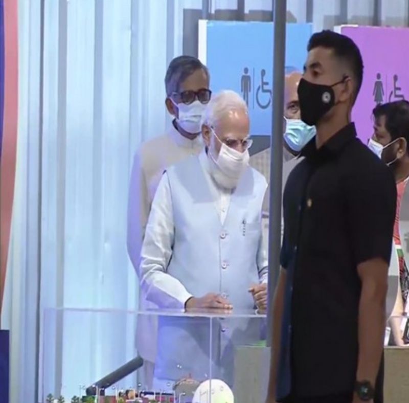 PM MODI VISITS AZADI@75 EXPO IN LUCKNOW 