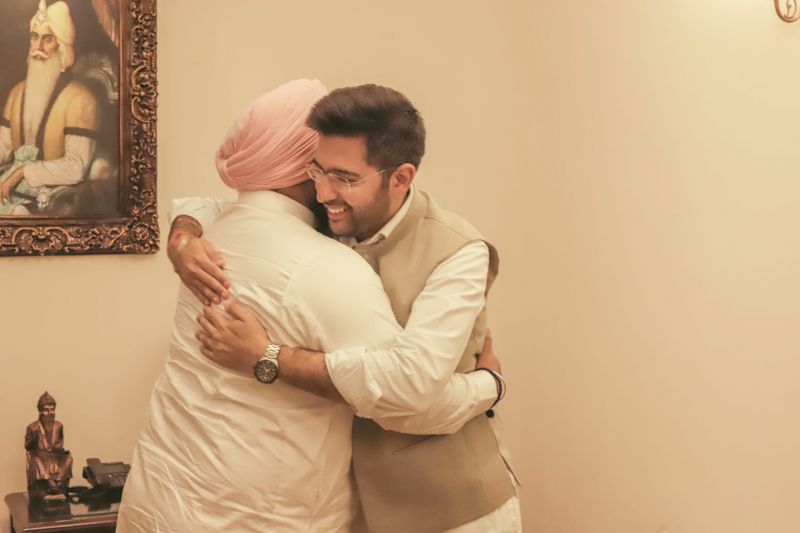 AAP Leader Raghav Chadha Meets Education Minister Harjot Singh Bains to Inquire About His Health