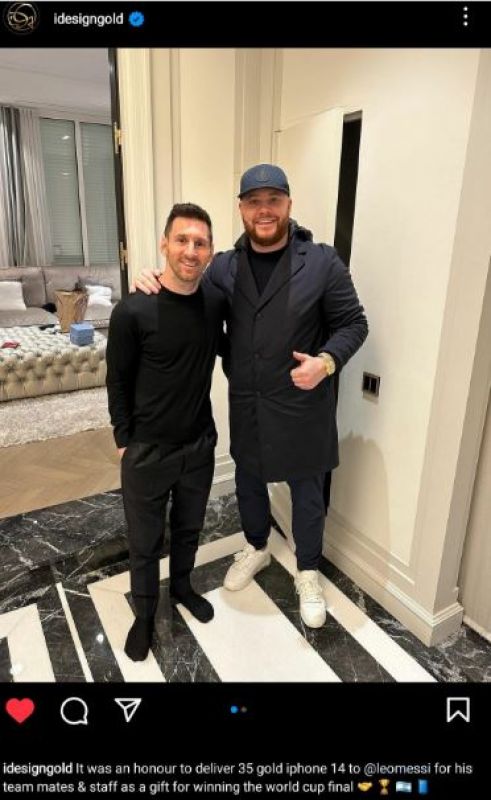 According to media reports, the iPhones were delivered to Argentina captain at his apartment in Paris on Saturday.