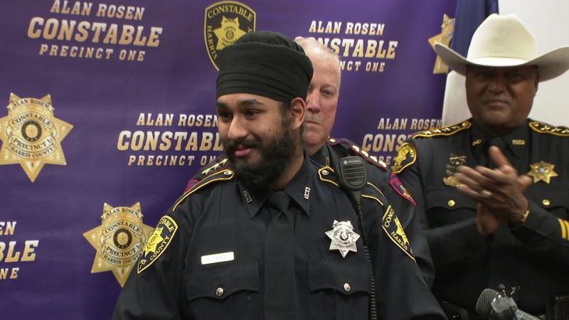 Harris County swears in first Sikh deputy constable
