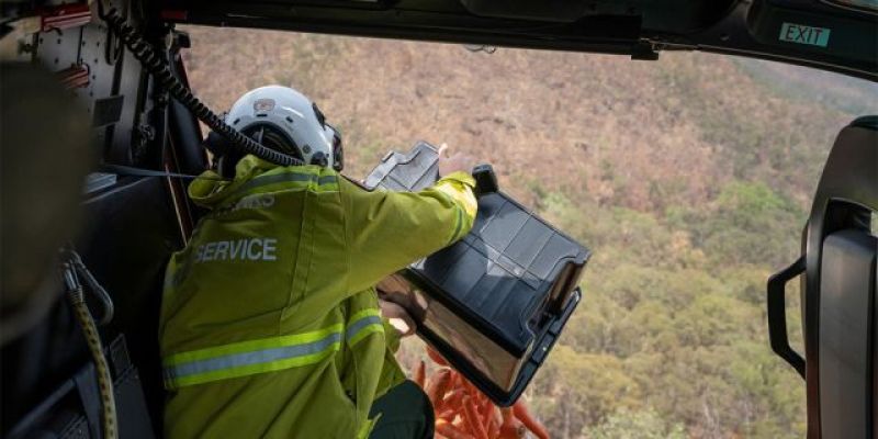 Animal eating food dropped by helicopters amid Australian bushfires 