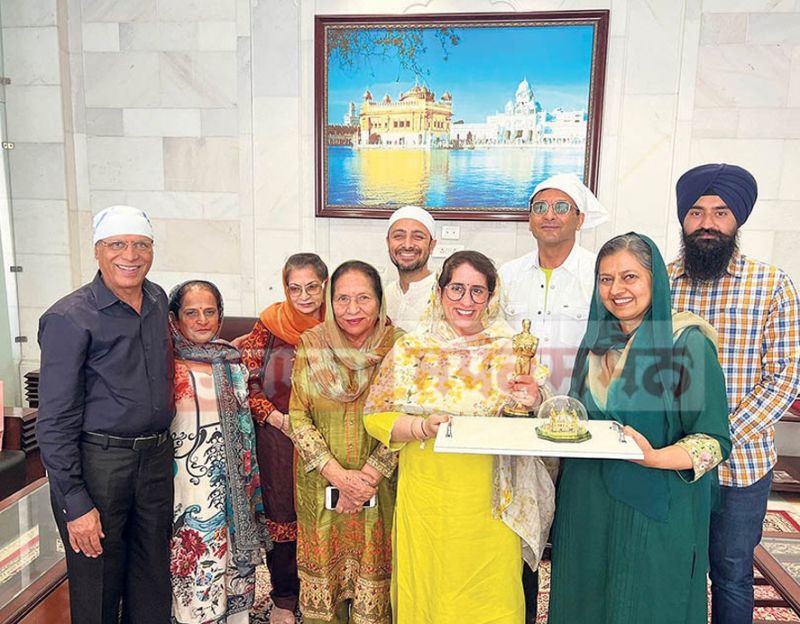 Oscar Winner Guneet Monga offers prayers at Golden Temple in Amritsar district
