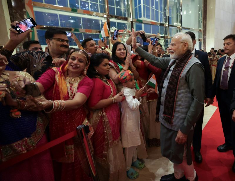 Prime Minister Narendra Modi Reaches Indonesian capital, Jakarta. The PM received grand welcome by the Indian community
