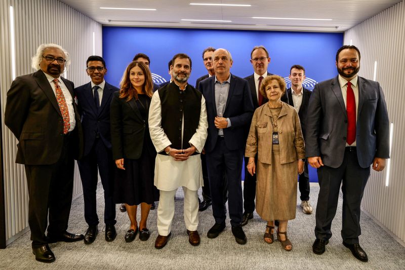 Rahul Gandhi Holds Meeting with European Parliament Members in Brussels. The Meeting was co-hosted by MEPs Alviina Almetsa and Pierre Larrouturou.
