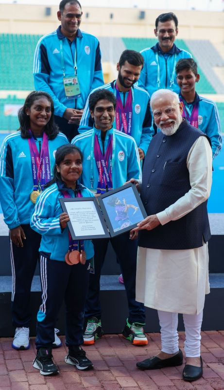 In Pics: PM Narendra Modi Meets Indian Athletes at Asian Para Games
